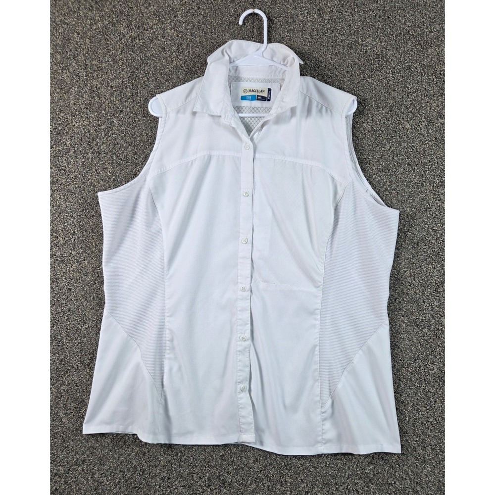 Magellan Fishing Shirt Women XXL White Excellent Vented Back Outdoor Gear